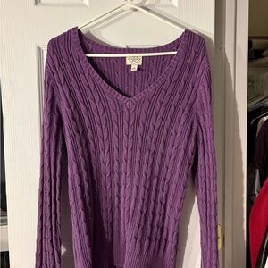 St. John's Bay V-Neck Sweater in Rich Purple